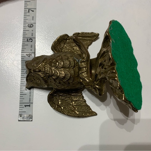 Large Vintage Solid Brass Owl Perched on Branch ~ 6" Tall ~ Circa 1970s - Picture 5 of 8